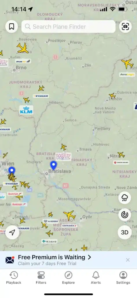 Planes live - sledovanie lietadla appka